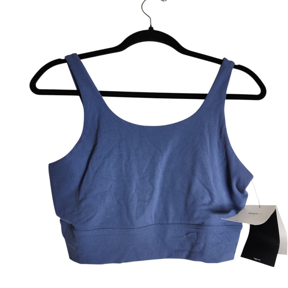 Nike Yoga Dri-FIT Women Blue Tight Fit Sports Bra Crop Top CV0576-491 Medium